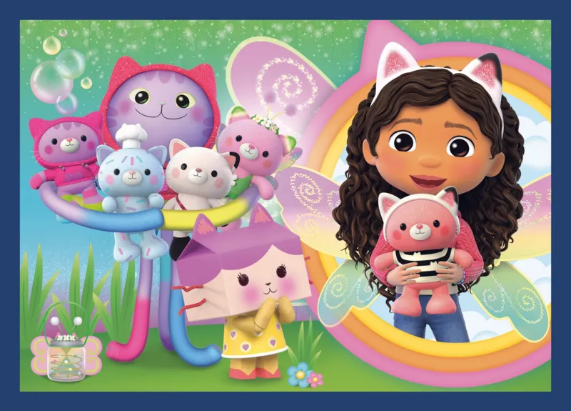 4 Puzzles - Playful Cats + 1 Poster